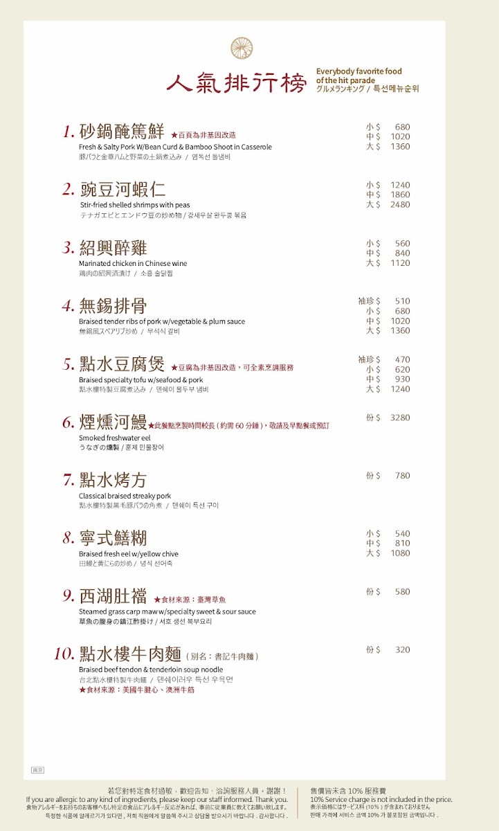 Menu Dian Shui Lou (Nanjing Branch)-7